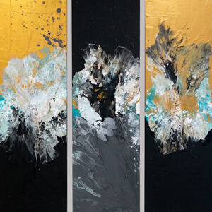 Triptych Luxury. 100x30, Acrylic, canvas, 2021